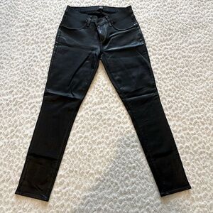 Paige Maternity Black Coated Jeans